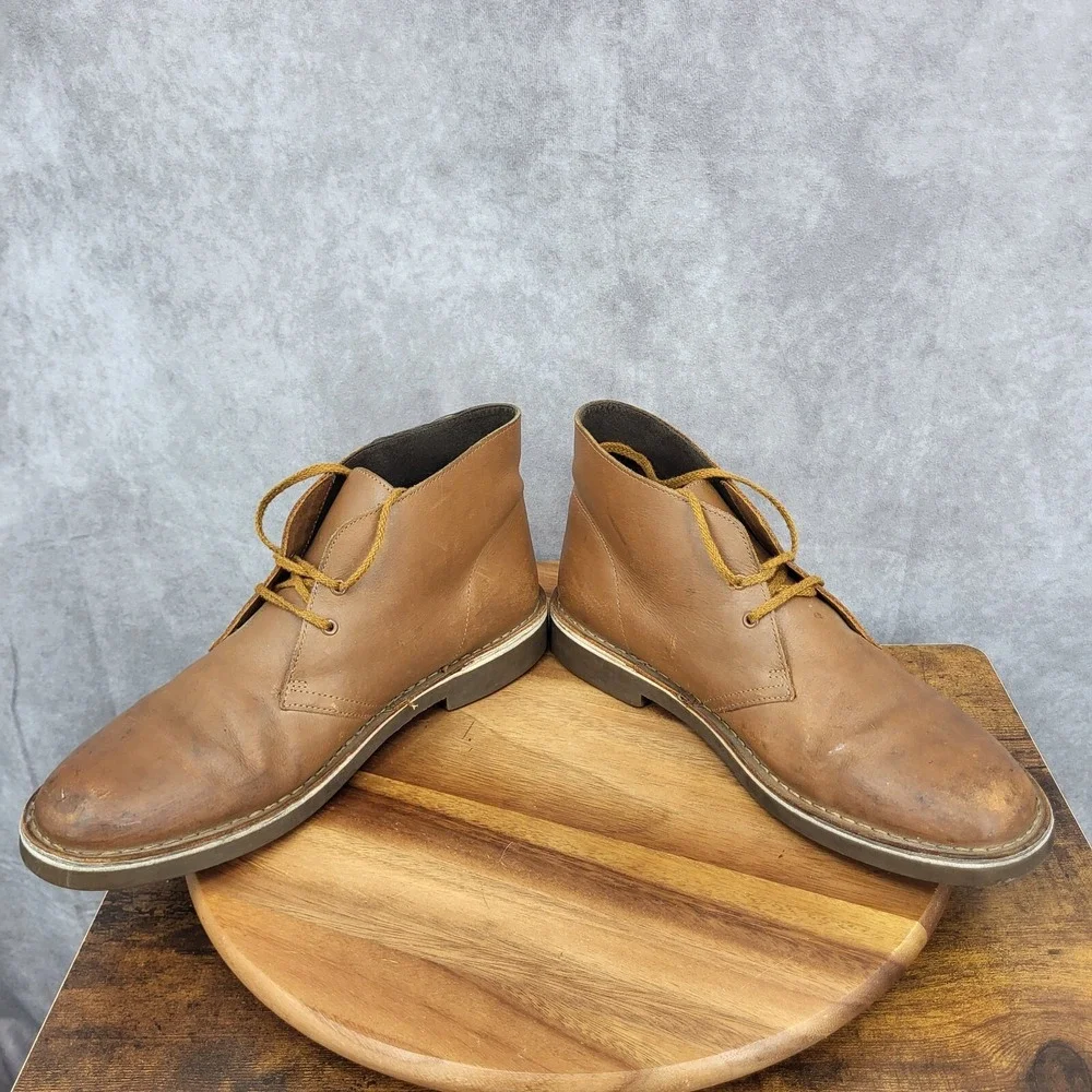 Clarks Chukka Boots Mens 11 M Buschacre‎ 2 Brown Leather Lace Up Ankle 15522